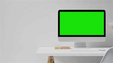 A Desktop Computer With Green Screen 1913179 Stock Video At Vecteezy