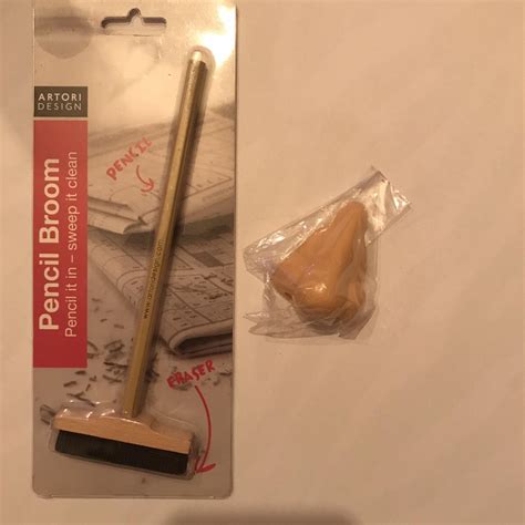 Artori Design Broom Eraser Pencil Plus A Nose Pencil Depop