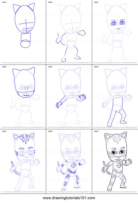 Subscribe for new videos every week! How to Draw Catboy from PJ Masks printable step by step ...