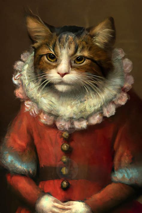 Cat Print Renaissance Tabby Cat Download Artwork