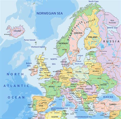 Mapa Politico De Europa Mapa De Paises De Europa National Geographic