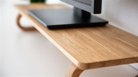 Solid Oak Monitor Stand Custom Size Shelf Raiser Home Etsy