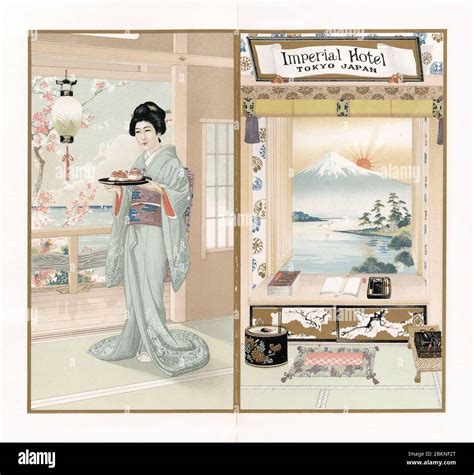 1900s Japan Imperial Hotel Menu — Cover Of The Dinner Menu Of The