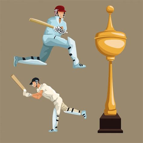 Premium Vector Cricket Player Cartoon
