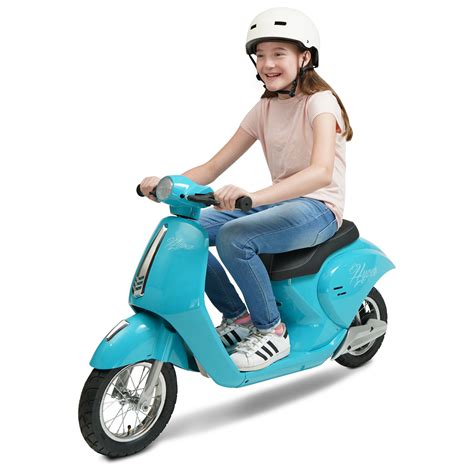 24 Volt Hyper Toys Retro Scooter Blue Battery Powered Electric