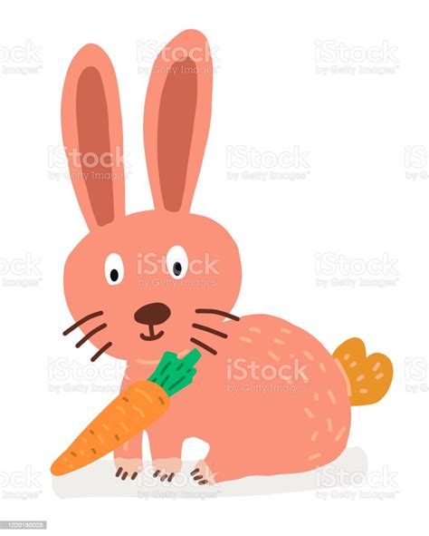 Rabbit With Carrot Cartoon Stock Illustration Download Image Now