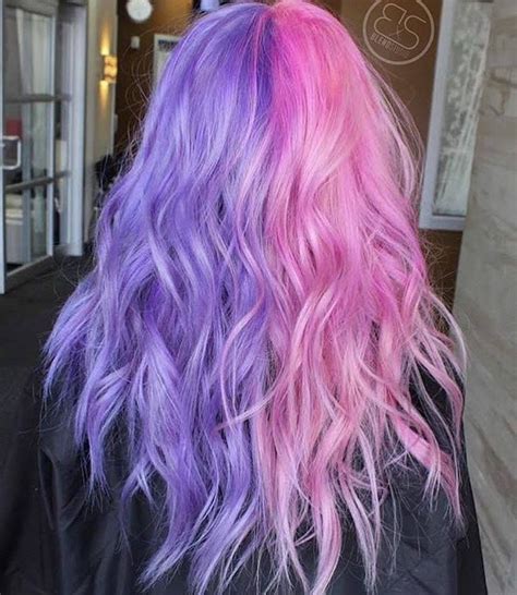 35 Trendy Pink And Purple Hair Color Ideas Split Dyed Hair Dyed Hair