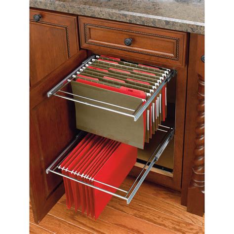 Shop for drawer inserts at cabinetdistrict.com. Two-Tier Pull-Out File Drawer System for Kitchen or Desk ...