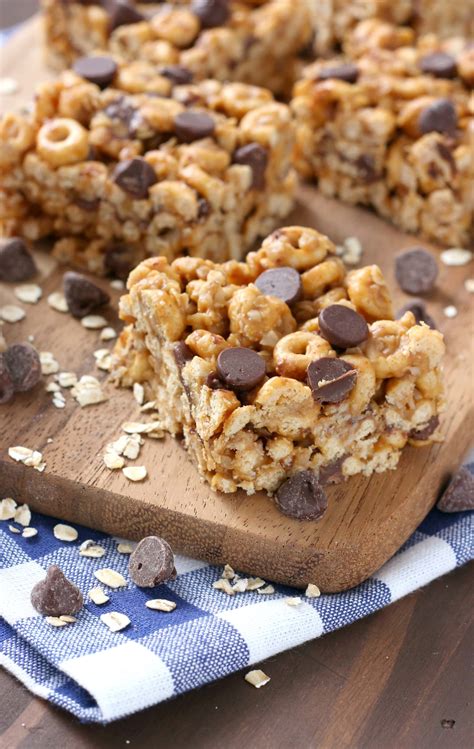 Chocolate Peanut Butter Honey Cereal Bars A Kitchen Addiction