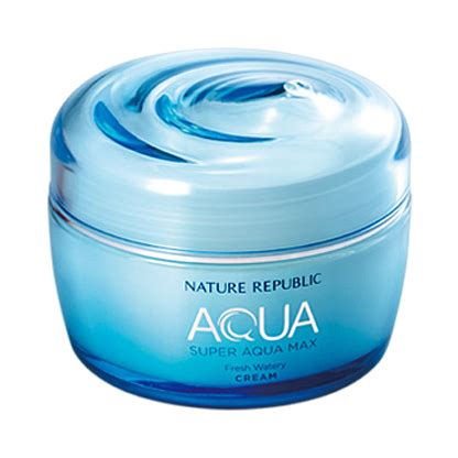 Light weight hydrating cream moisturises and cools skin keeps skin moist for 72 hours perfect cream for oily skin how to use appl. Nature Republic SUPER AQUA MAX FRESH WATERY CREAM (R ...