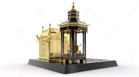 Latar Belakanglentera Emas Menghiasi Render 3d Masjid Islamic Kabah