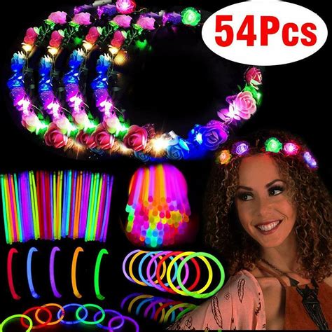 54 Pcs Glow Party Pack Favors Glow In The Dark Party Supplies Glow