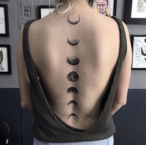 Pin By Cat Harris On Art Moon Phases Tattoo Tattoos Spine Tattoos