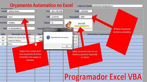 Como Criar Planilha Or Amento No Excel De Forma Autom Tica Profissional