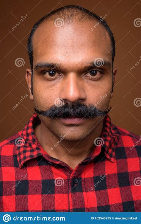 Face Of Indian Hipster Man With Mustache Stock Image Image Of Adult Closeup