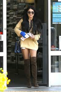 Vanessa Hudgens Flashes Her Thighs In Sexy Over The Knee Boots And
