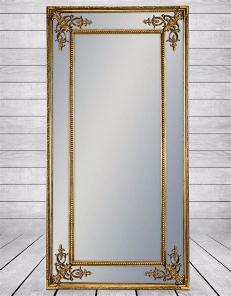 tall gold rectangle crested french style wall mirror the enid hutt gallery