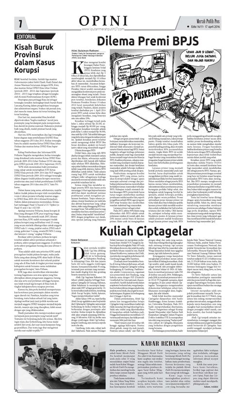 Contoh Tajuk Rencana Di Koran Jawa Pos Imagesee