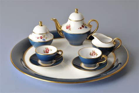 Caverswall Staffordshire Porcelain United Kingdom Tea Set With Tray