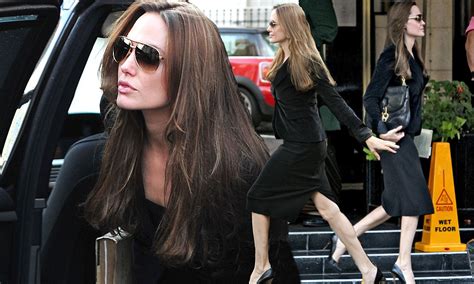 Pale And Pin Thin Angelina Jolie Reveals Her Sinewy Legs In A Pencil