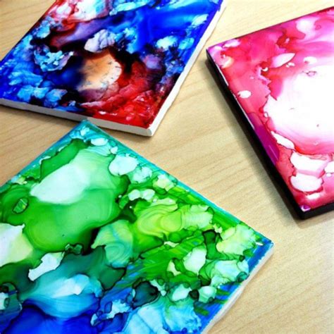 Diy Of The Week Watercolor Coasters Shopblog Sharpie Crafts Diy