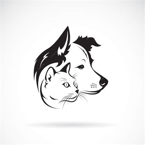 Premium Vector Vector Of Dog And Cat Head Design On A White