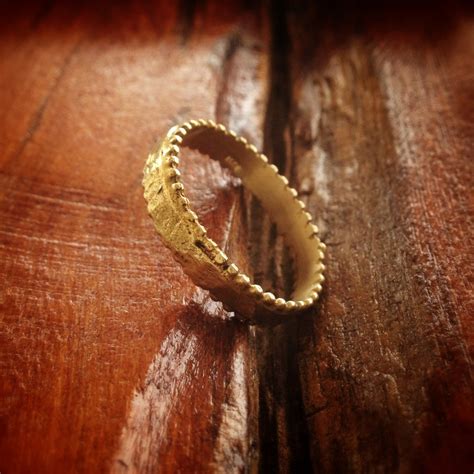 Ancient Style 14k Solid Gold Wedding Ring Womens Gold Etsy