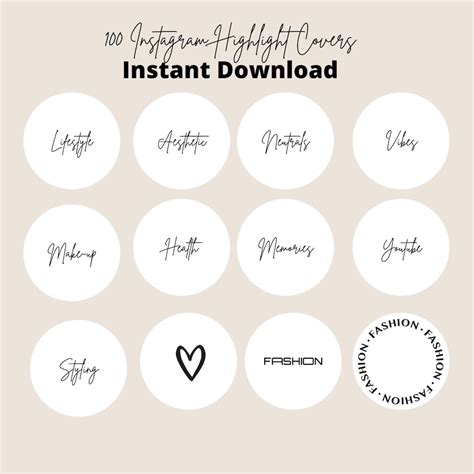 Stylish Instagram Highlight Covers 100 Minimal Aesthetic Black And