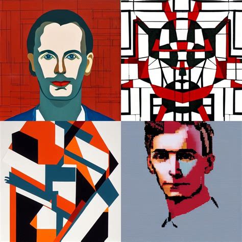 A Portrait In The Style Of Modular Constructivism Ai Generated