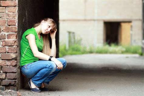 Sad Teenage Girl Stock Image Image Of Long Background 33220575