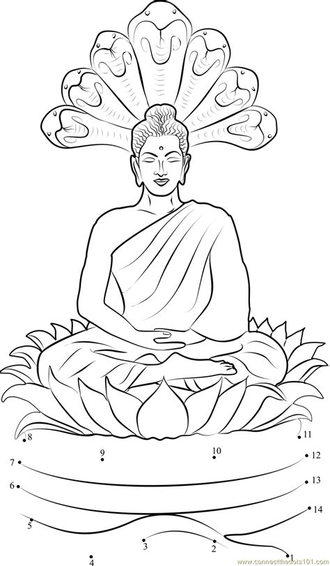 Buddha Outline Drawing Sketch Coloring Page