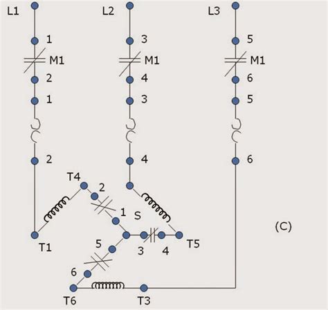 Motor wiring diagram 12 lead, dual voltage, wte start / delta run, both voltages € € € € € € us electrical motors per nema mg1 , a wye start, delta run motor is one arranged for starting by connecting to the supply with the primary winding initially connected in wye, then reconnected in delta for running condition.12 lead motor. WYE-DELTA REDUCE VOLTAGE STARTER ~ Top Trends Info
