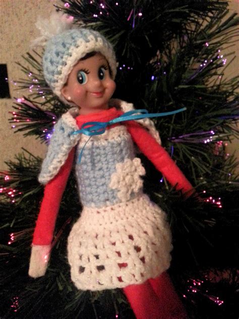 Crochet Hat Dress And Shoulder Scarf Worn By Coco The Elf And Made