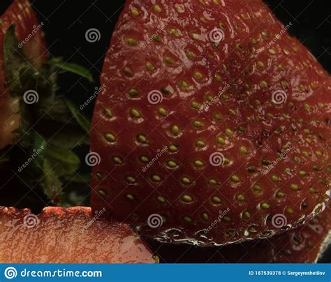 Slices Of Strawberry Background Closeup Fruit Fruit Theme Stock Photo Image Of Leaf Luxury