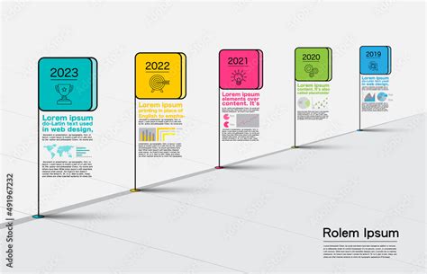 Milestone Company Timeline Roadmap Infographic Vector Illustration Report Information Stock