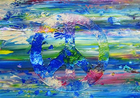 Peace Sign Abstract Original Painting Ro Studios