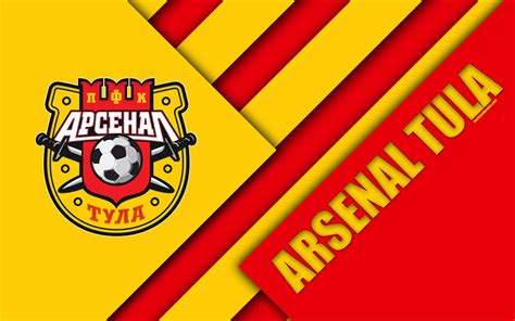 Download Wallpapers Arsenal Tula Fc 4k Material Design Yellow Red