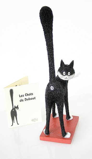 Cats use their tail movements, along with their eyes, ears, and body postures, to communicate. The Third Eye Cat Statue with Tail Up by Dubout