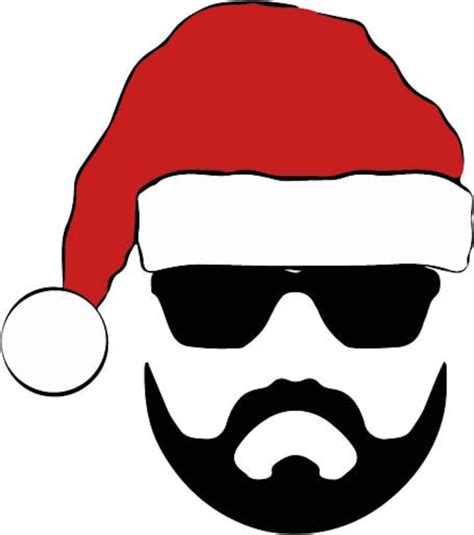 Santa Face Svg Santa With Sunglasses Svg Santa Svg Etsy