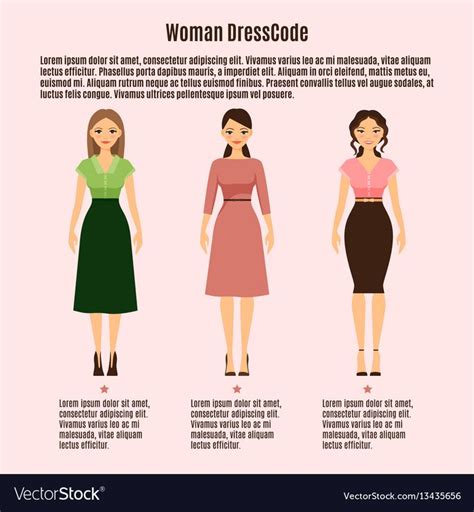 Woman Dress Code Infographic On Pink Royalty Free Vector Dress Codes Cosplay Dress Everyday