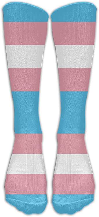 Menswomens Transgender Pride Flag Casual Crew Top Socks
