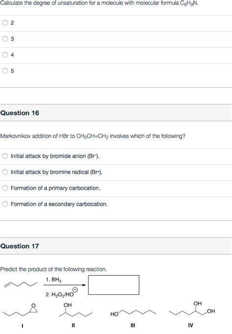 The two oxygens in the molecule you ignore. Solved: Calculate The Degree Of Unsaturation For A Molecul ...