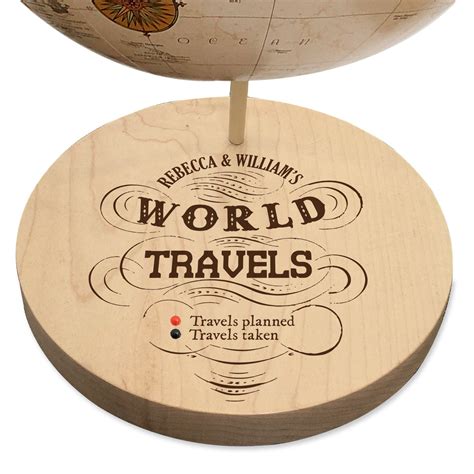 world explorer custom engraved push pin globe wendy gold