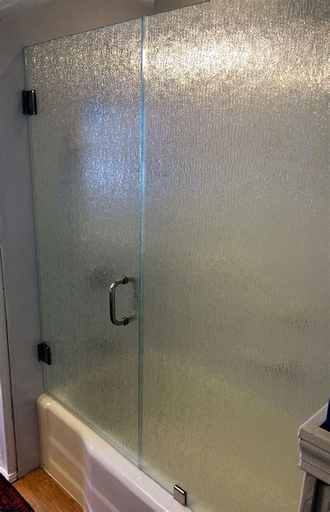 Frameless Shower Door 3 8 Thick Rain Glass With Brushed Nickel Hardware Mounted Onto The Top