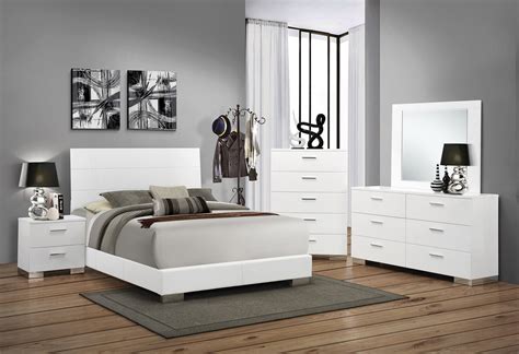 Really, these items are stunning and challenging. Coaster Felicity 5-Piece Panel Bedroom Set in Glossy White ...