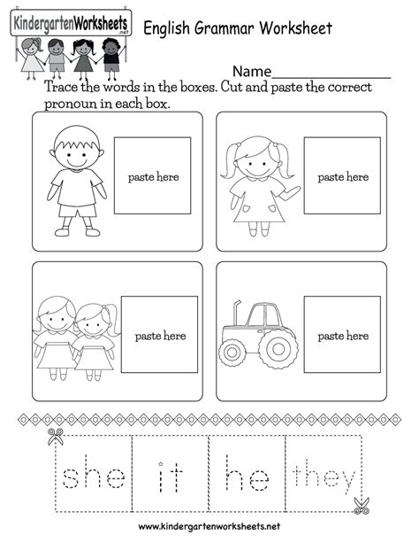 Kindergarten Grammar Worksheets