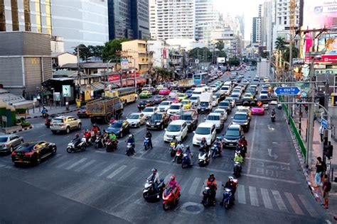 Busy Traffic Intersection In Bangkok Thailand Editorial Photo Image