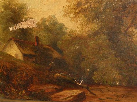 Pair Signed 19th Century English Landscape Paintings With Cottages