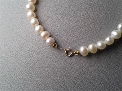 Lot Detail Genuine Freshwater Cultured Pearls 14k Gold Necklace And