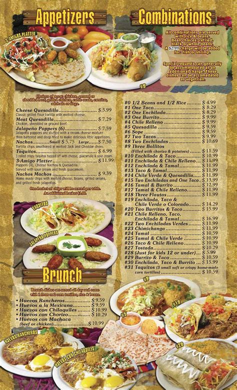 Carmelas Mexican Restaurant Menu In Mckinleyville California